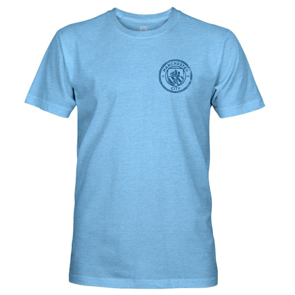 Manchester City 1863FC Mono Badge Retro Tri-Blend T-Shirt Sky Blue - FIFA World CUP