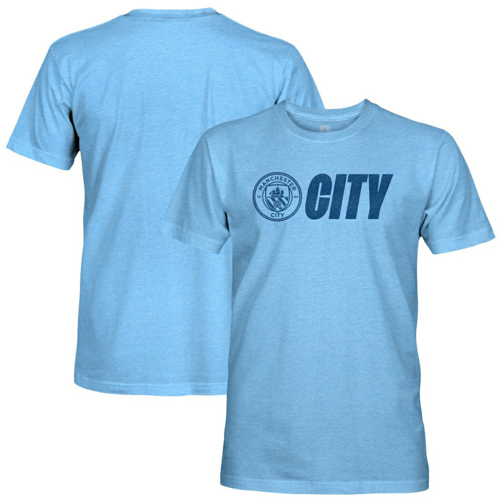 Manchester City 1863FC Mono Badge Lock-Up Retro Tri-Blend T-Shirt Sky Blue - FIFA World CUP