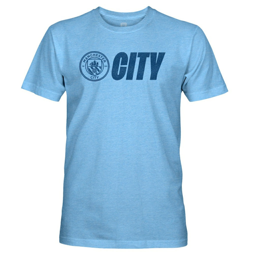 Manchester City 1863FC Mono Badge Lock-Up Retro Tri-Blend T-Shirt Sky Blue - FIFA World CUP