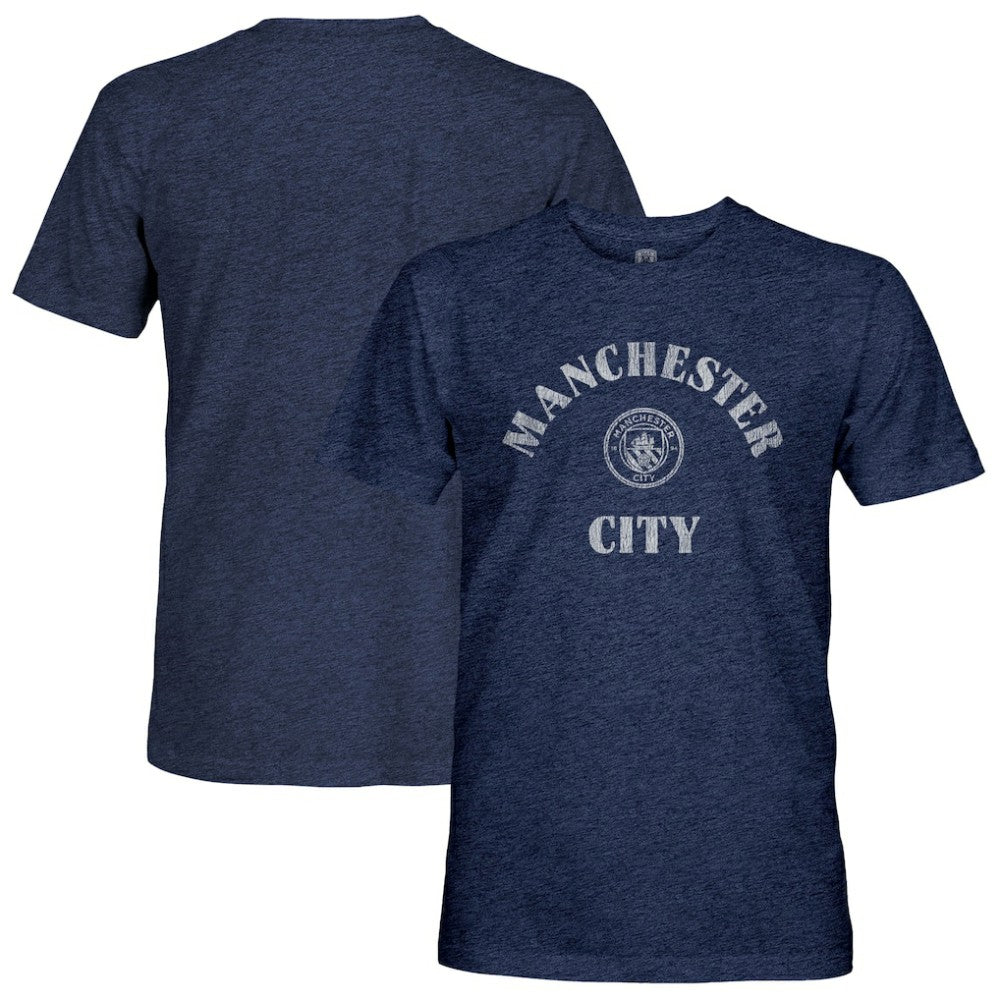 Manchester City 1863FC Team Arch Retro Tri-Blend T-Shirt Navy - FIFA World CUP