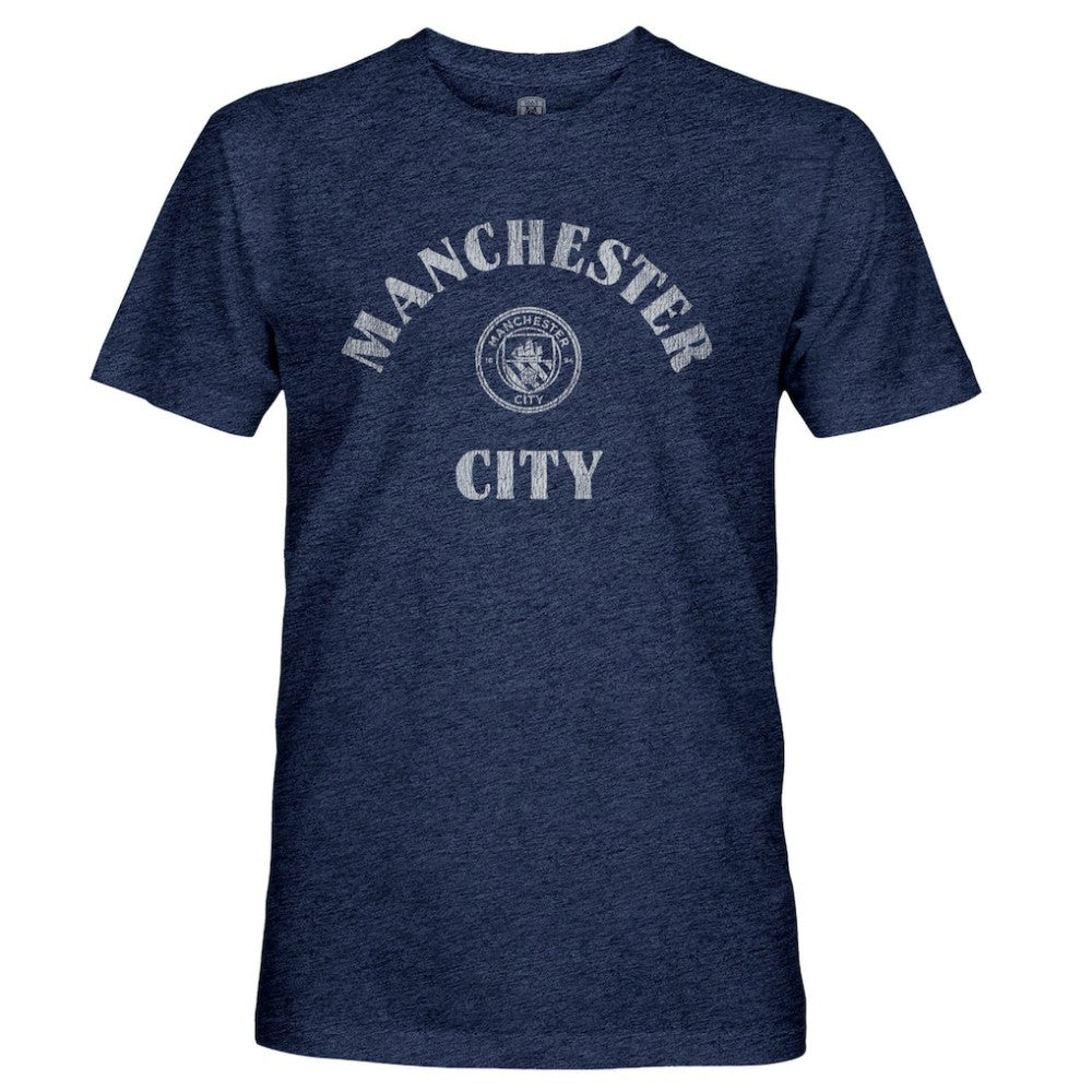 Manchester City 1863FC Team Arch Retro Tri-Blend T-Shirt Navy - FIFA World CUP