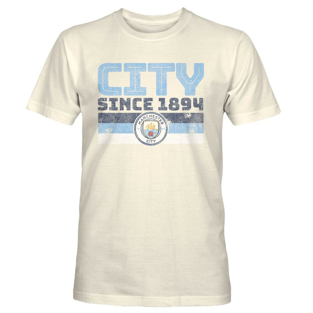 Manchester City 1863FC Retro Stripes T-Shirt Tan - FIFA World CUP