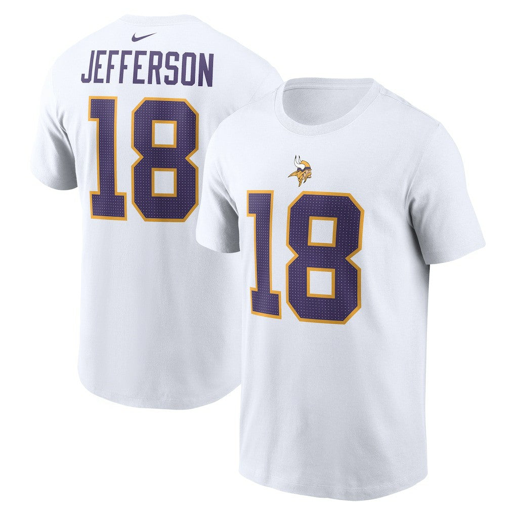 Justin Jefferson Minnesota Vikings Name & Number T-Shirt White | Nike for Sale
