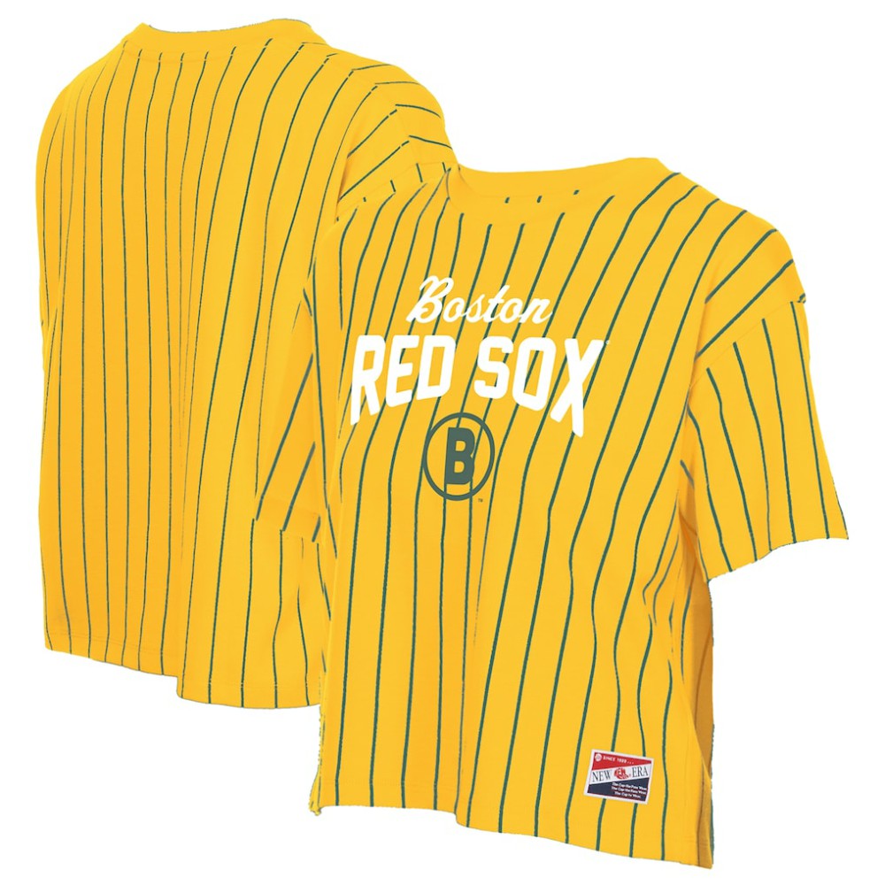 Boston Red Sox New Era Women's 2025 City Connect Pinstripe T-Shirt - MLB