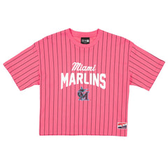 Miami Marlins New Era Women's 2025 City Connect Pinstripe T-Shirt - MLB