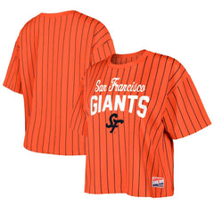 San Francisco Giants New Era Women's 2025 City Connect Boxy Pinstripe T-Shirt - MLB