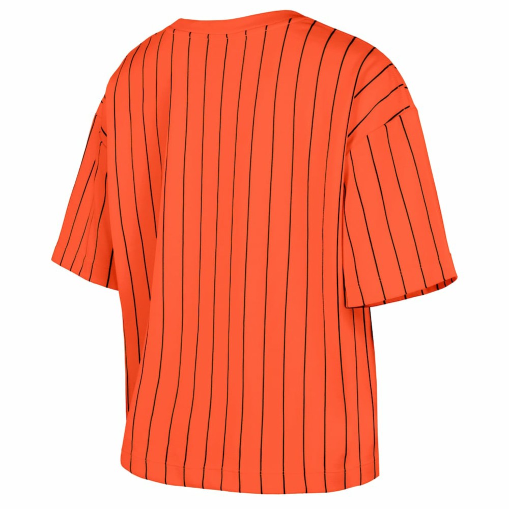 San Francisco Giants New Era Women's 2025 City Connect Boxy Pinstripe T-Shirt - MLB
