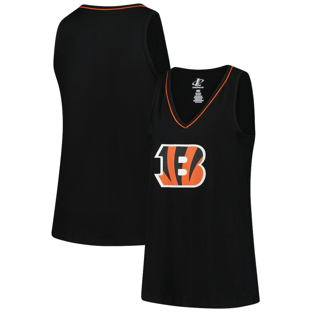 Cincinnati Bengals Logo Athletic Women's Plus Size Stellar Win V-Neck Tank Top Black | NFL