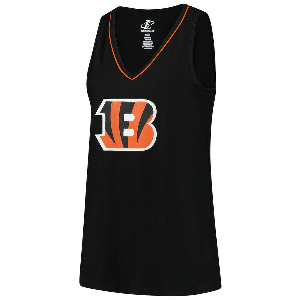 Cincinnati Bengals Logo Athletic Women's Plus Size Stellar Win V-Neck Tank Top Black | NFL