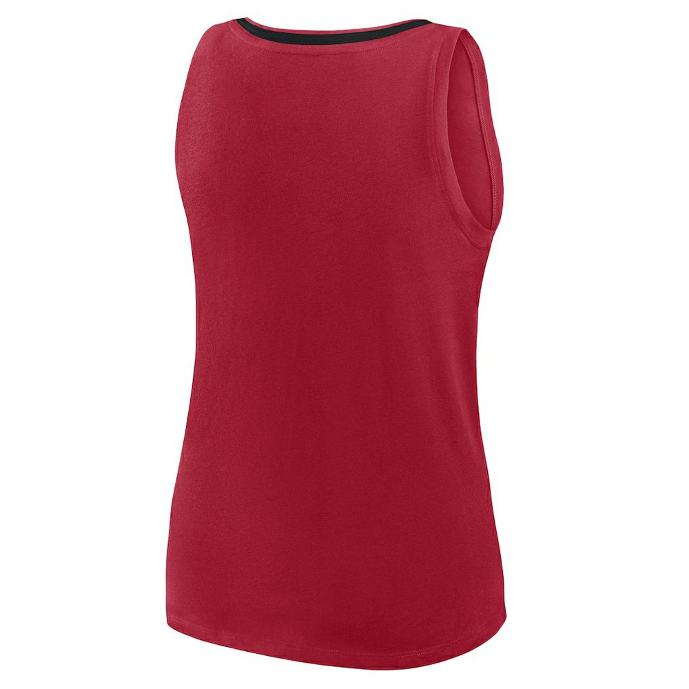 San Francisco 49ers Logo Athletic Women's Plus Size Stellar Win V-Neck Tank Top Scarlet | NFL