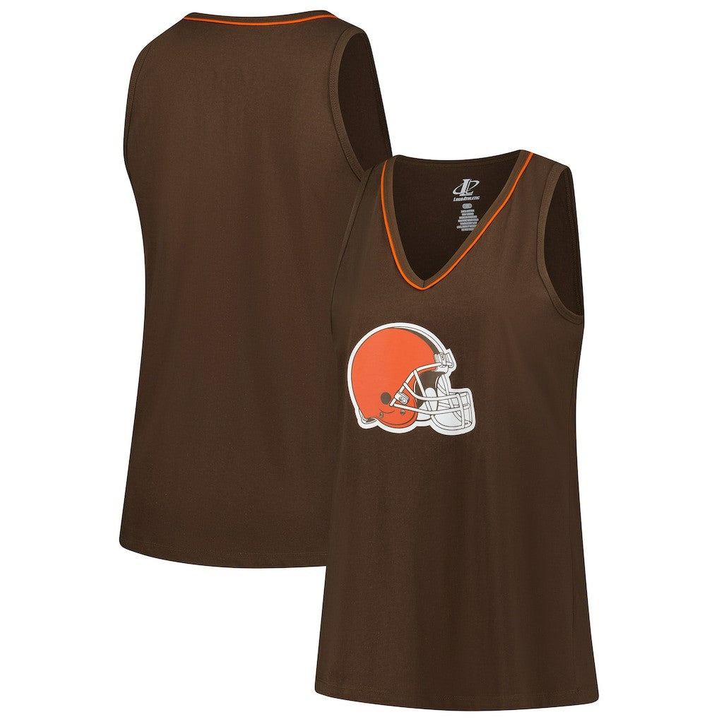 Cleveland Browns Logo Athletic Women's Plus Size Stellar Win V-Neck Tank Top Brown | NFL