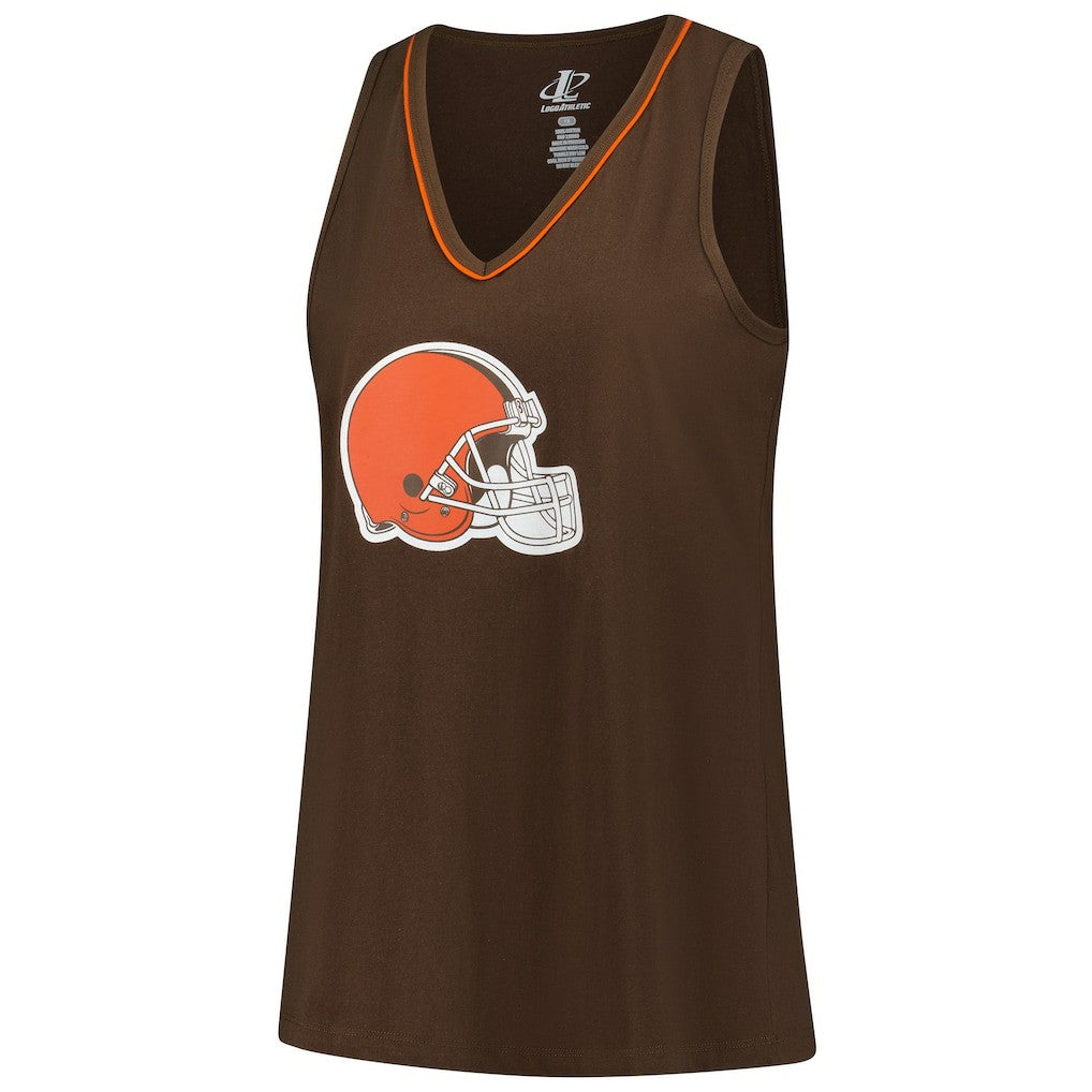 Cleveland Browns Logo Athletic Women's Plus Size Stellar Win V-Neck Tank Top Brown | NFL