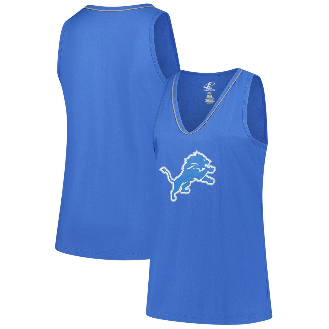 Detroit Lions Logo Athletic Women's Plus Size Stellar Win V-Neck Tank Top Blue | NFL