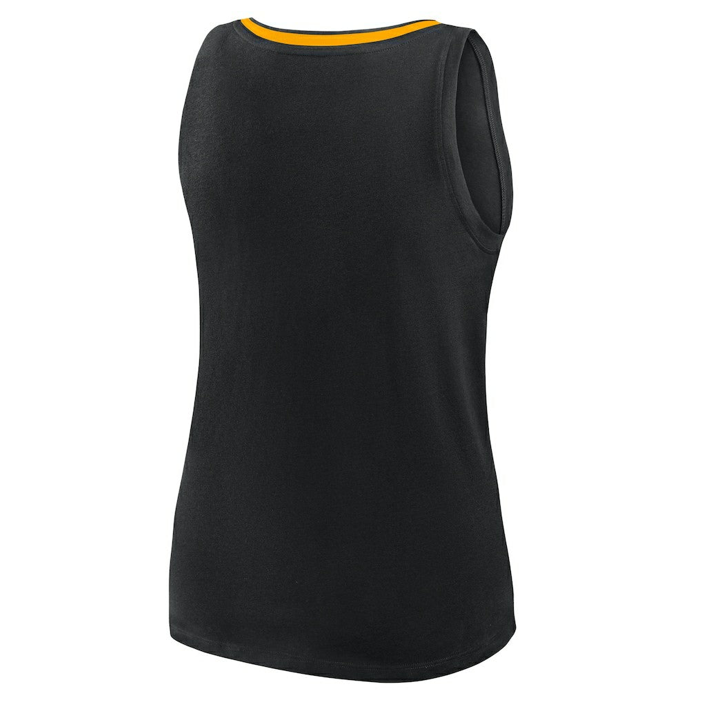 Pittsburgh Steelers Logo Athletic Women's Plus Size Stellar Win V-Neck Tank Top Black | NFL