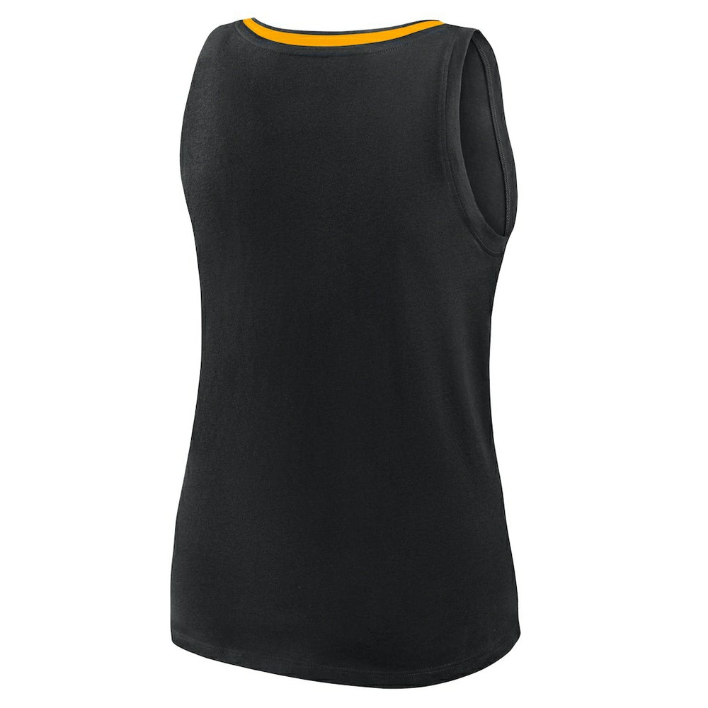 Pittsburgh Steelers Logo Athletic Women's Plus Size Stellar Win V-Neck Tank Top Black | NFL