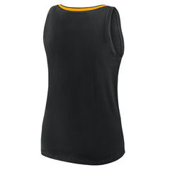 Pittsburgh Steelers Logo Athletic Women's Plus Size Stellar Win V-Neck Tank Top Black | NFL