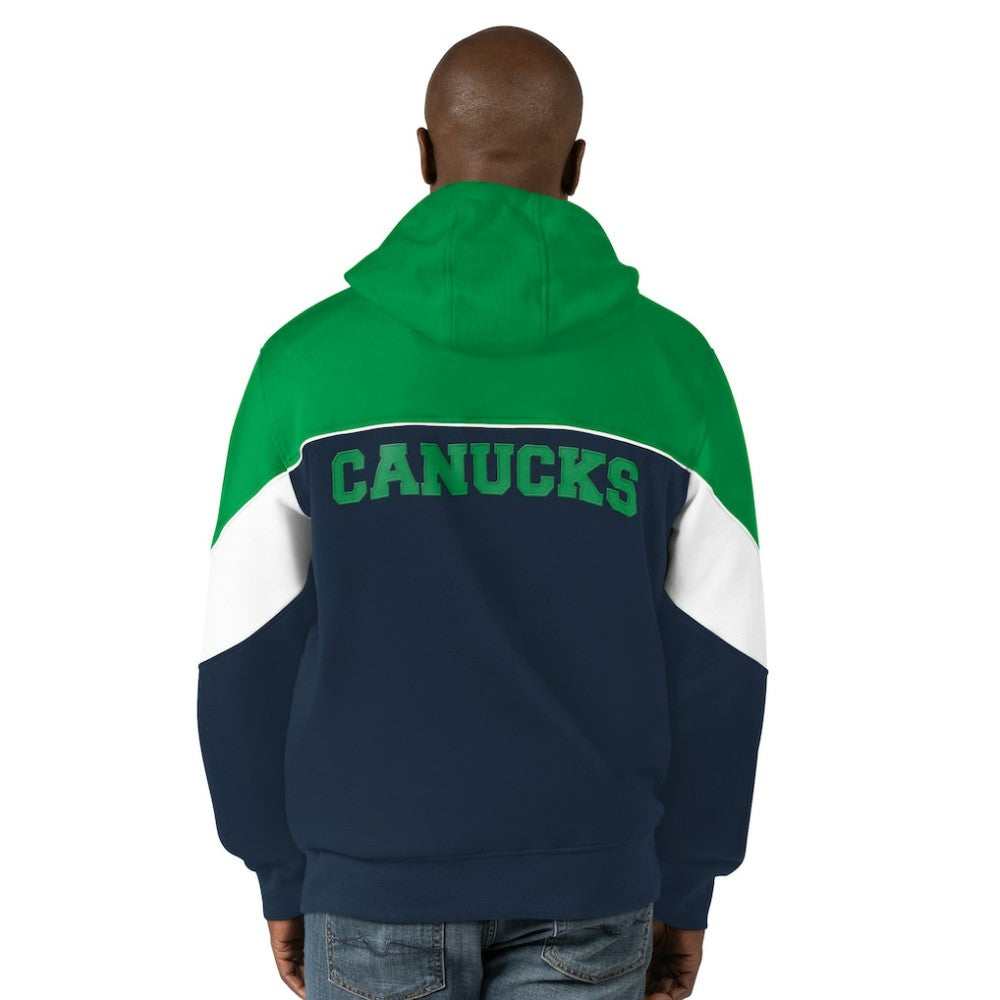 Vancouver Canucks Starter Power Forward Full-Zip Hoodie - Navy/Green - NHL