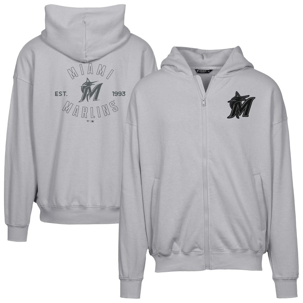 Miami Marlins Levelwear Uphill Abyssal Full-Zip Hoodie - MLB
