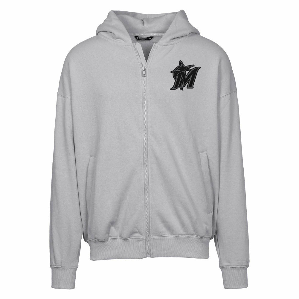 Miami Marlins Levelwear Uphill Abyssal Full-Zip Hoodie - MLB