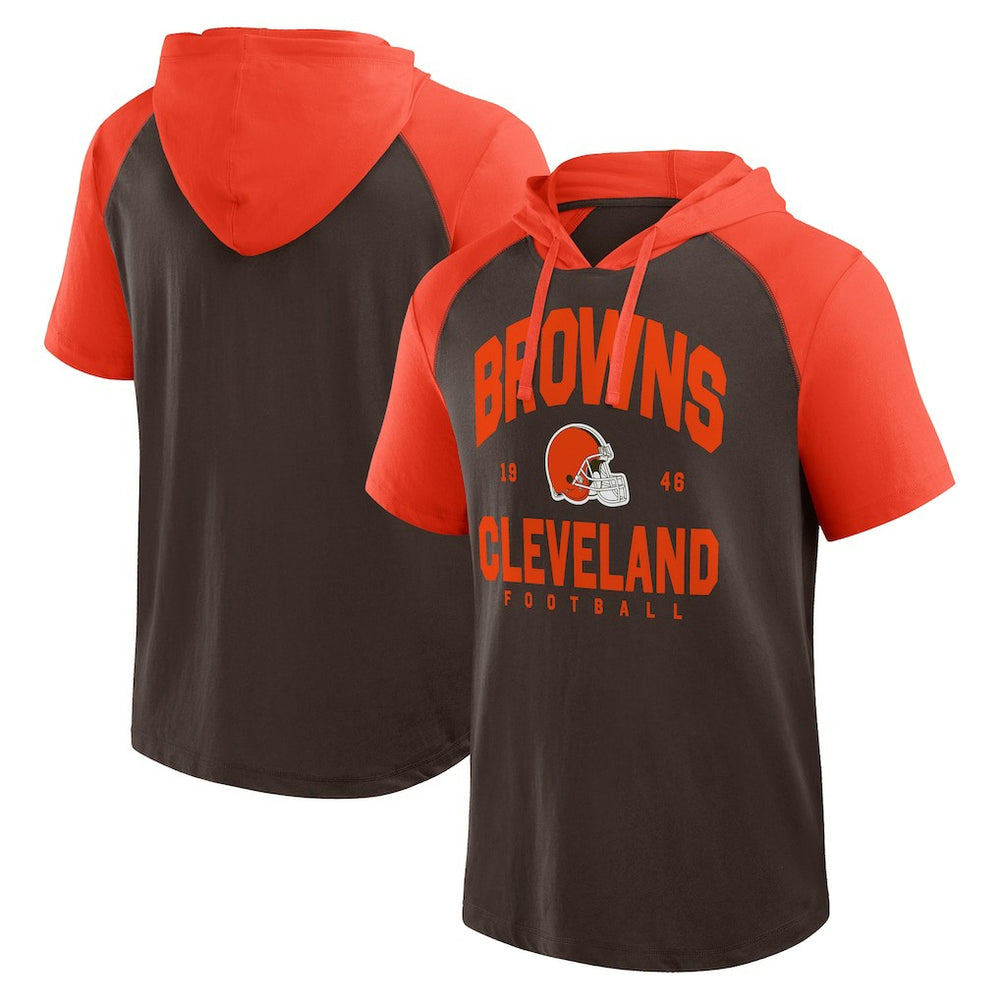 Cleveland Browns Logo Athletic Prime Hoodie T-Shirt Brown | NFL