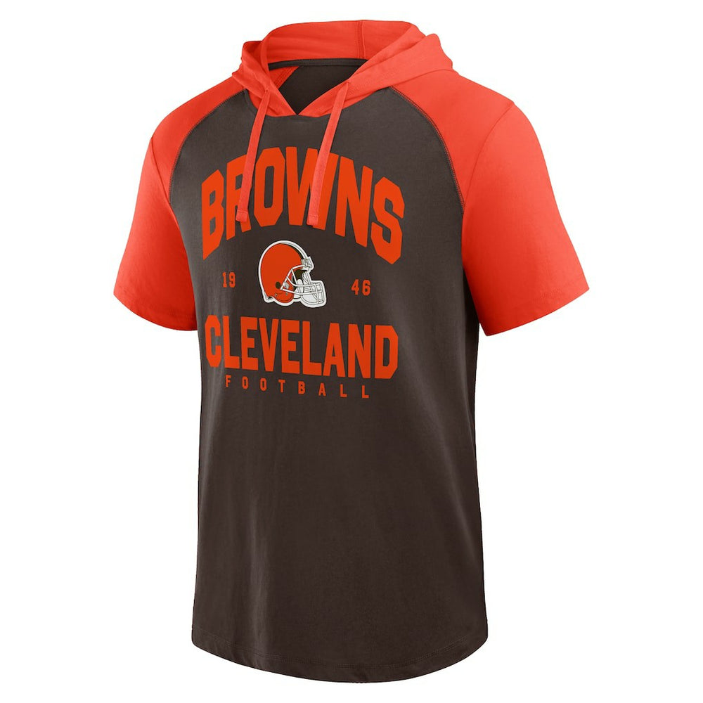 Cleveland Browns Logo Athletic Prime Hoodie T-Shirt Brown | NFL