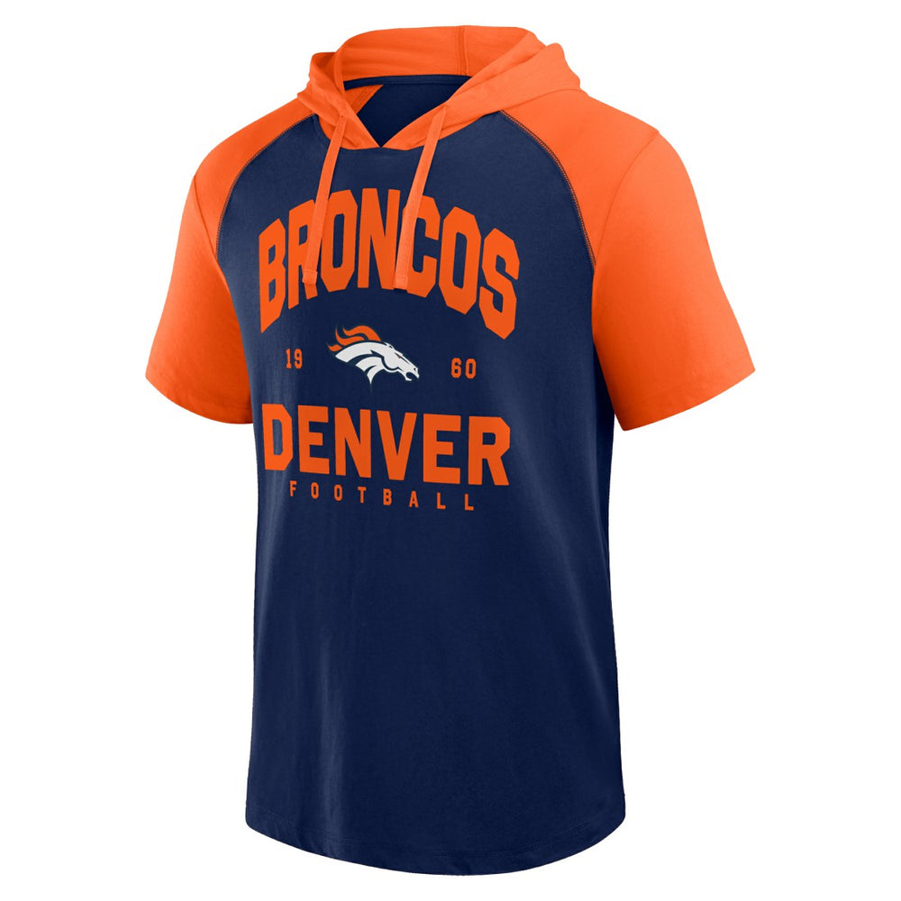 Denver Broncos Logo Athletic Prime Hoodie T-Shirt Navy | NFL