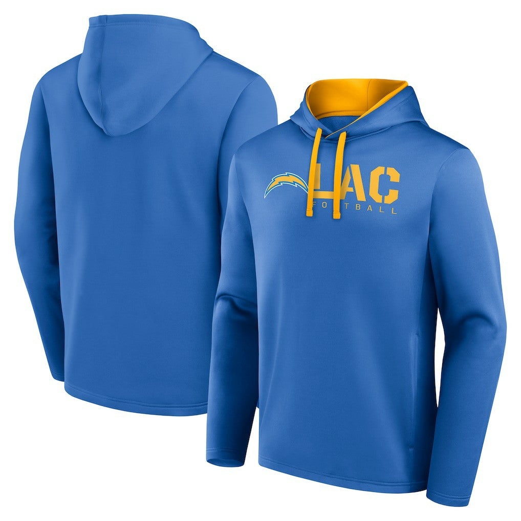 Los Angeles Chargers Logo Athletic Head Start Pullover Hoodie Powder Blue | NFL