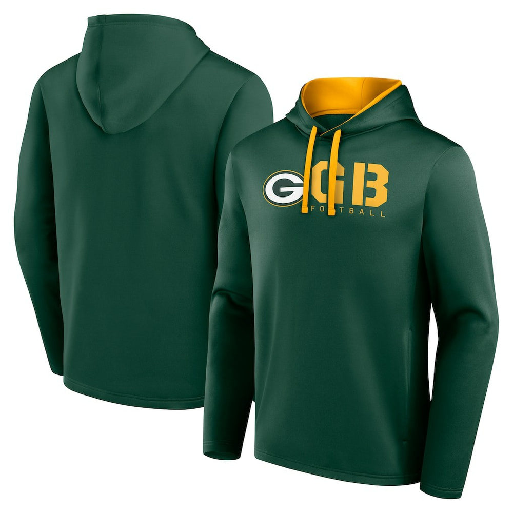 Green Bay Packers Logo Athletic Head Start Pullover Hoodie Green | NFL