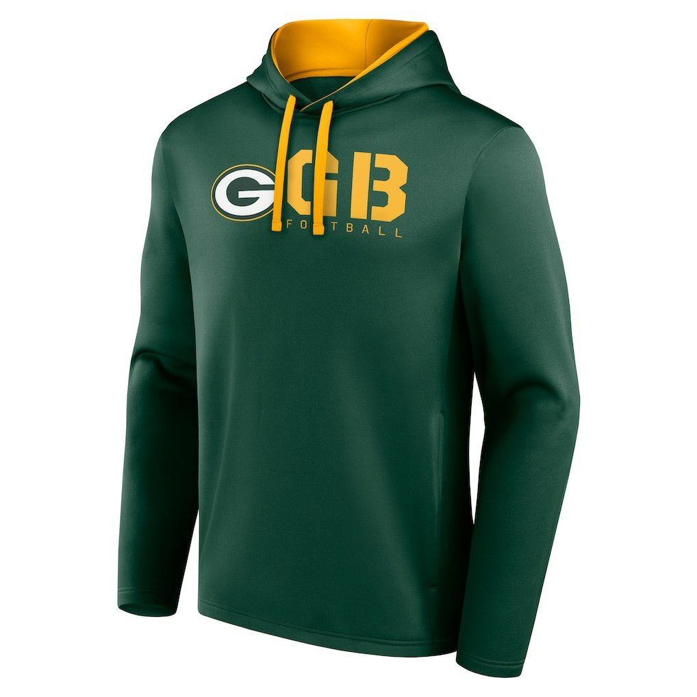 Green Bay Packers Logo Athletic Head Start Pullover Hoodie Green | NFL