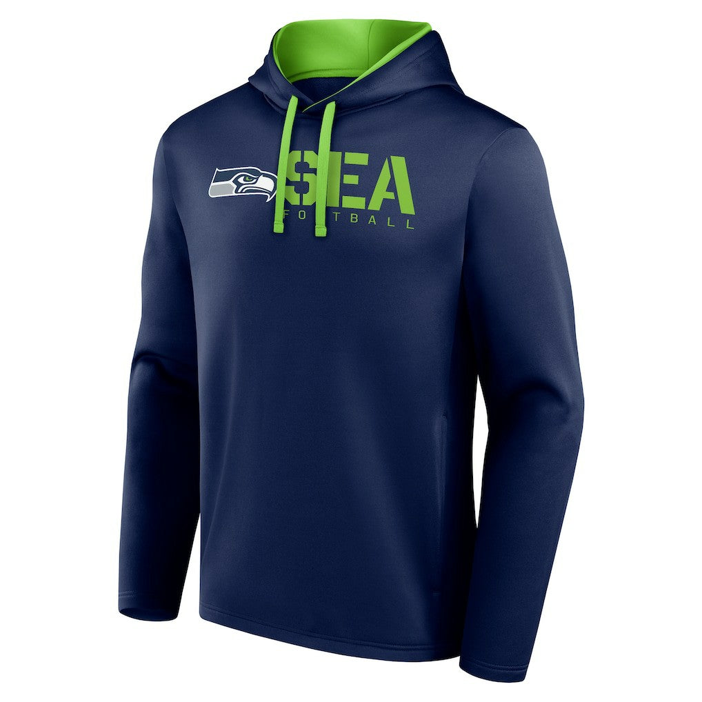Seattle Seahawks Logo Athletic Head Start Pullover Hoodie College Navy | NFL