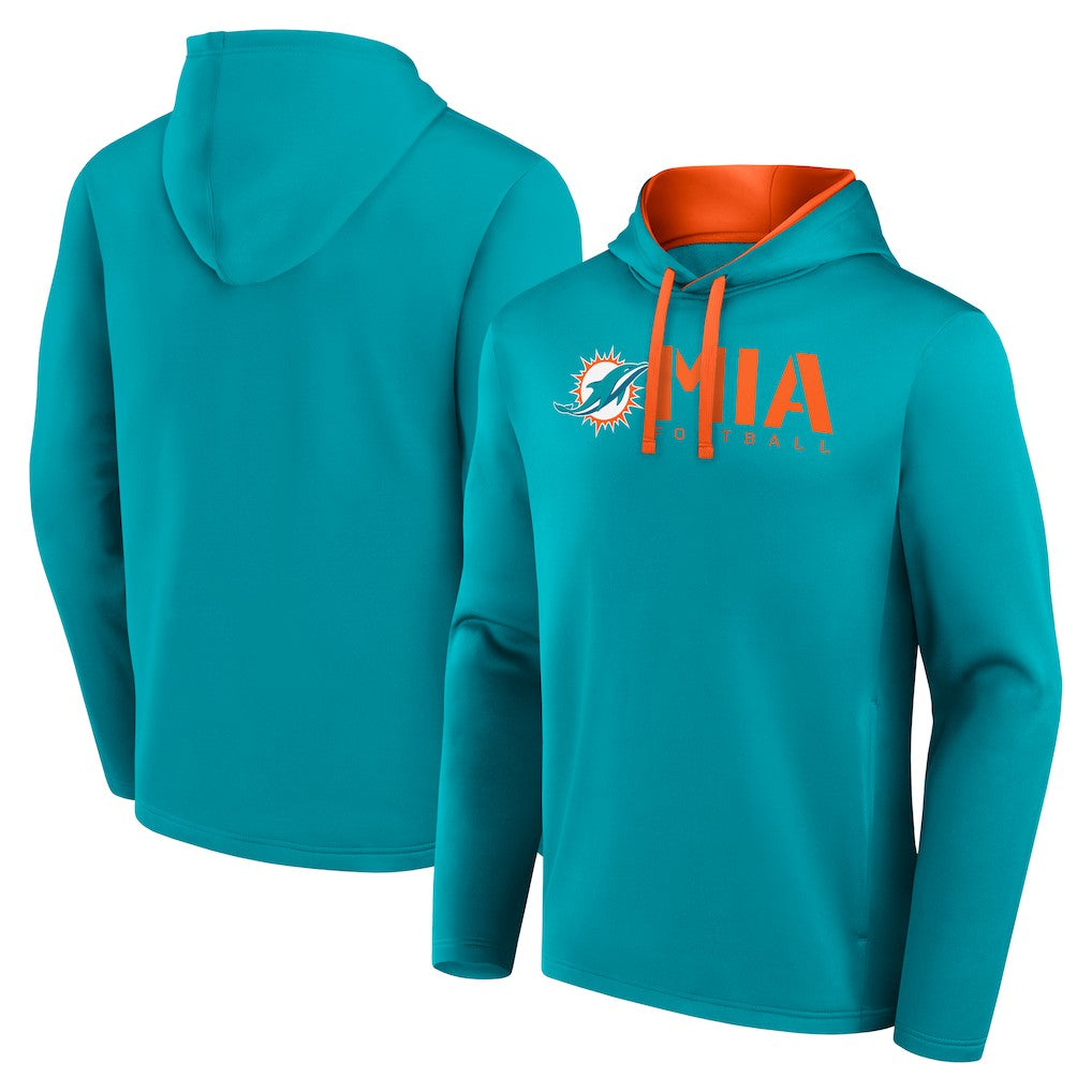 Miami Dolphins Logo Athletic Head Start Pullover Hoodie Aqua | NFL