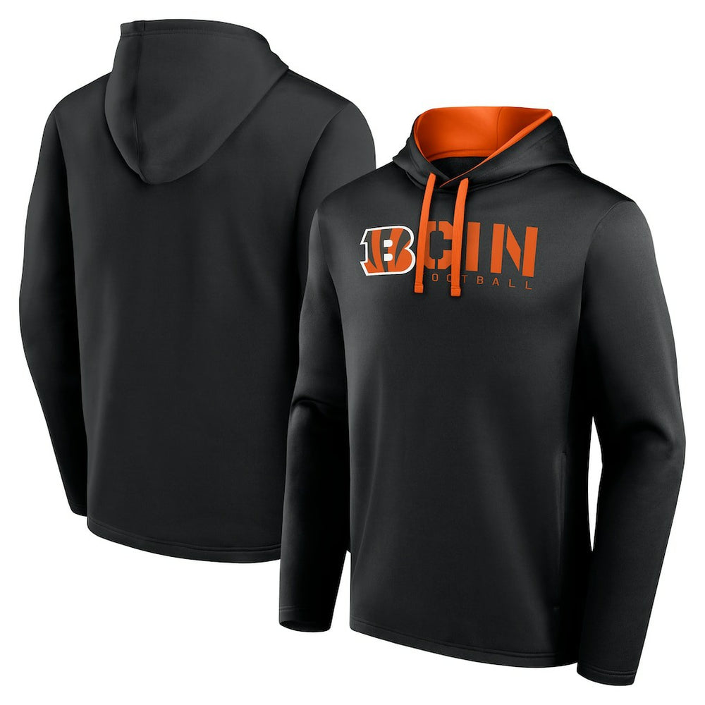 Cincinnati Bengals Logo Athletic Head Start Pullover Hoodie Black | NFL