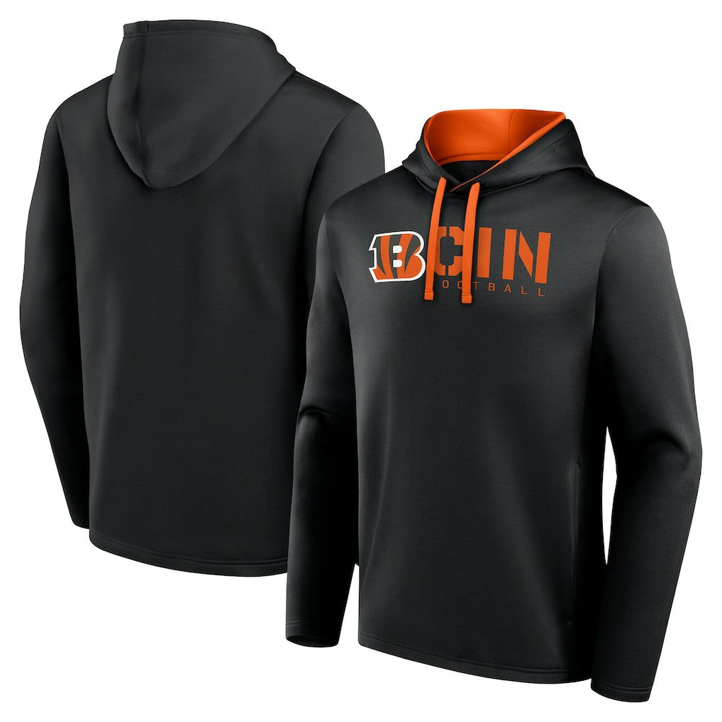 Cincinnati Bengals Logo Athletic Head Start Pullover Hoodie Black | NFL