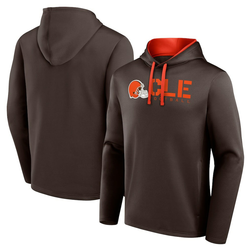 Cleveland Browns Logo Athletic Head Start Pullover Hoodie Brown | NFL