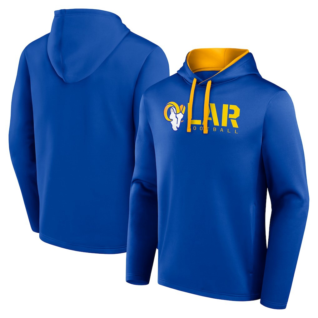 Los Angeles Rams Logo Athletic Head Start Pullover Hoodie Royal | NFL
