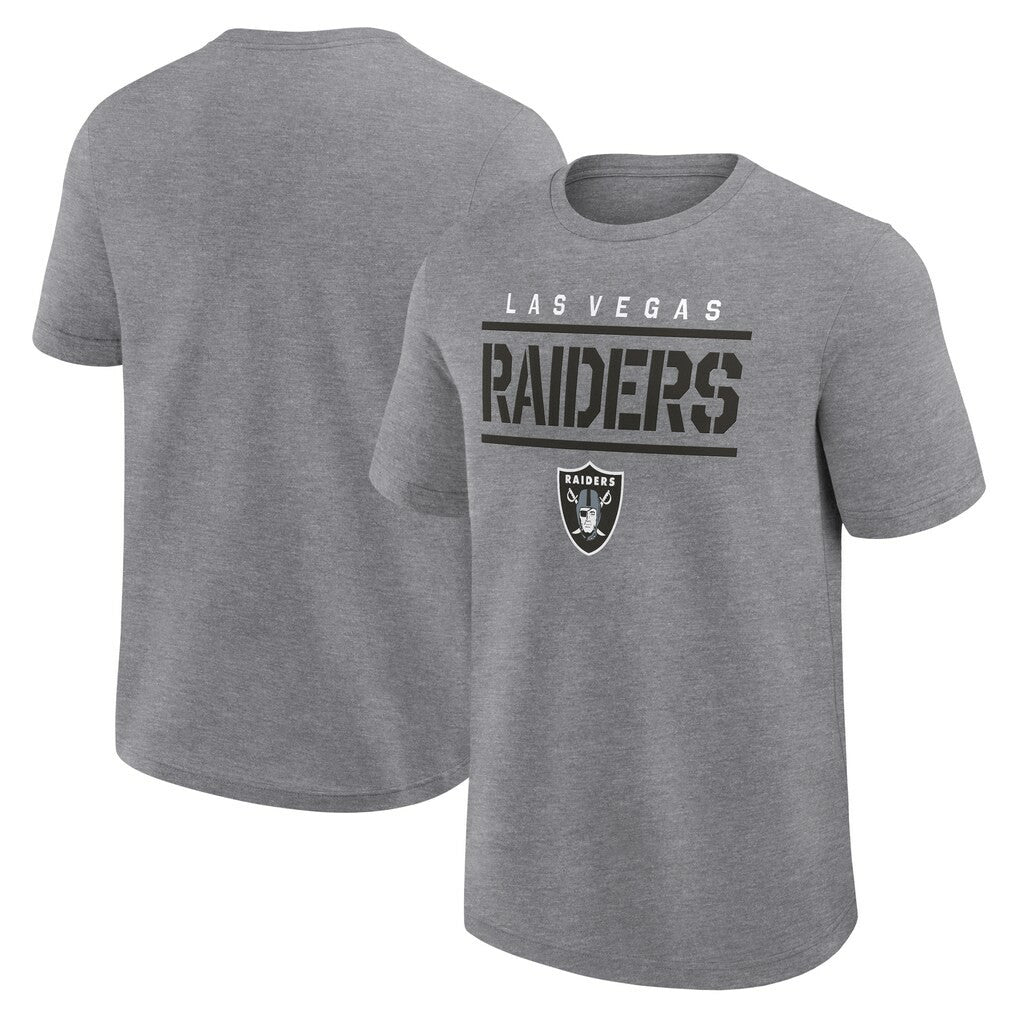 Las Vegas Raiders Logo Athletic Top Notch T-Shirt Heather Gray | NFL