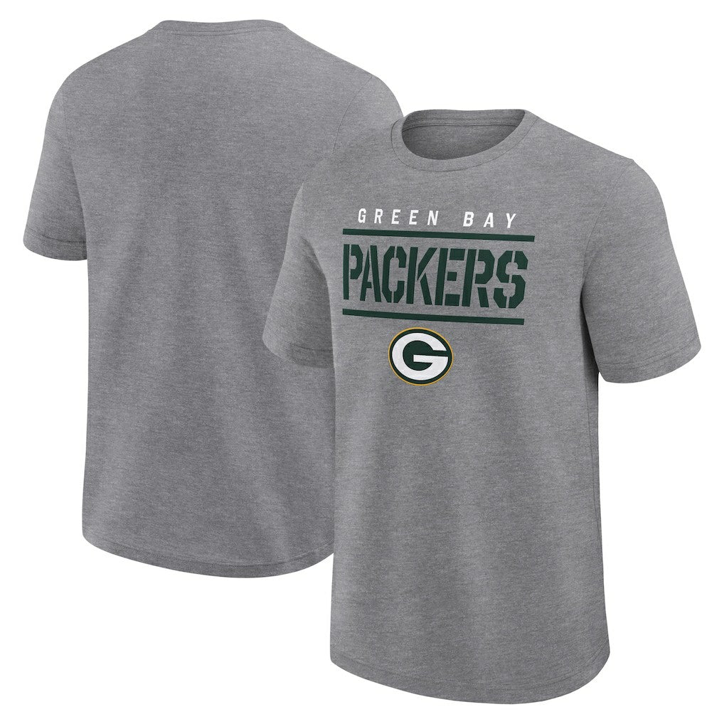 Green Bay Packers Logo Athletic Top Notch T-Shirt Heather Gray | NFL