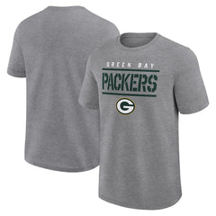 Green Bay Packers Logo Athletic Top Notch T-Shirt Heather Gray | NFL