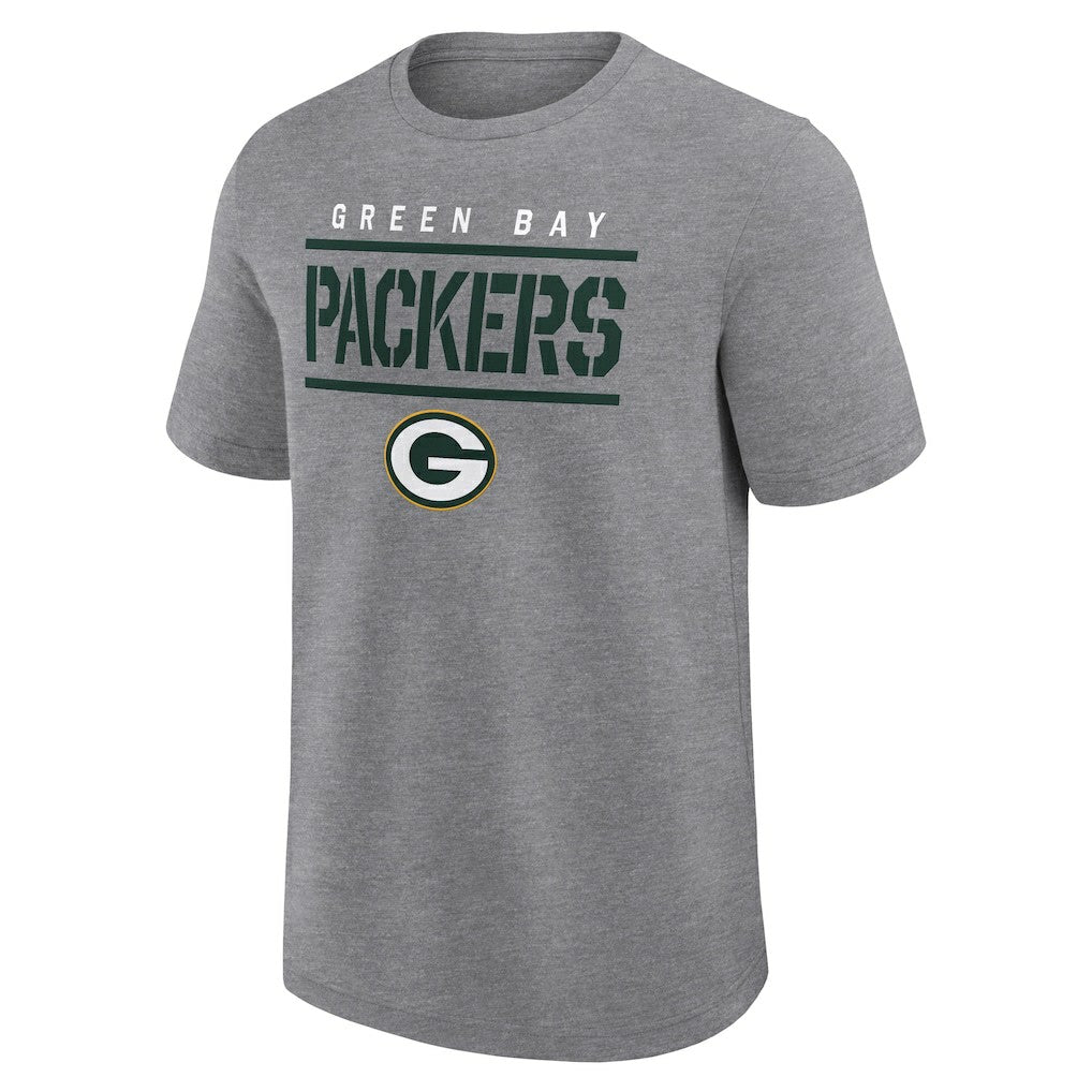 Green Bay Packers Logo Athletic Top Notch T-Shirt Heather Gray | NFL