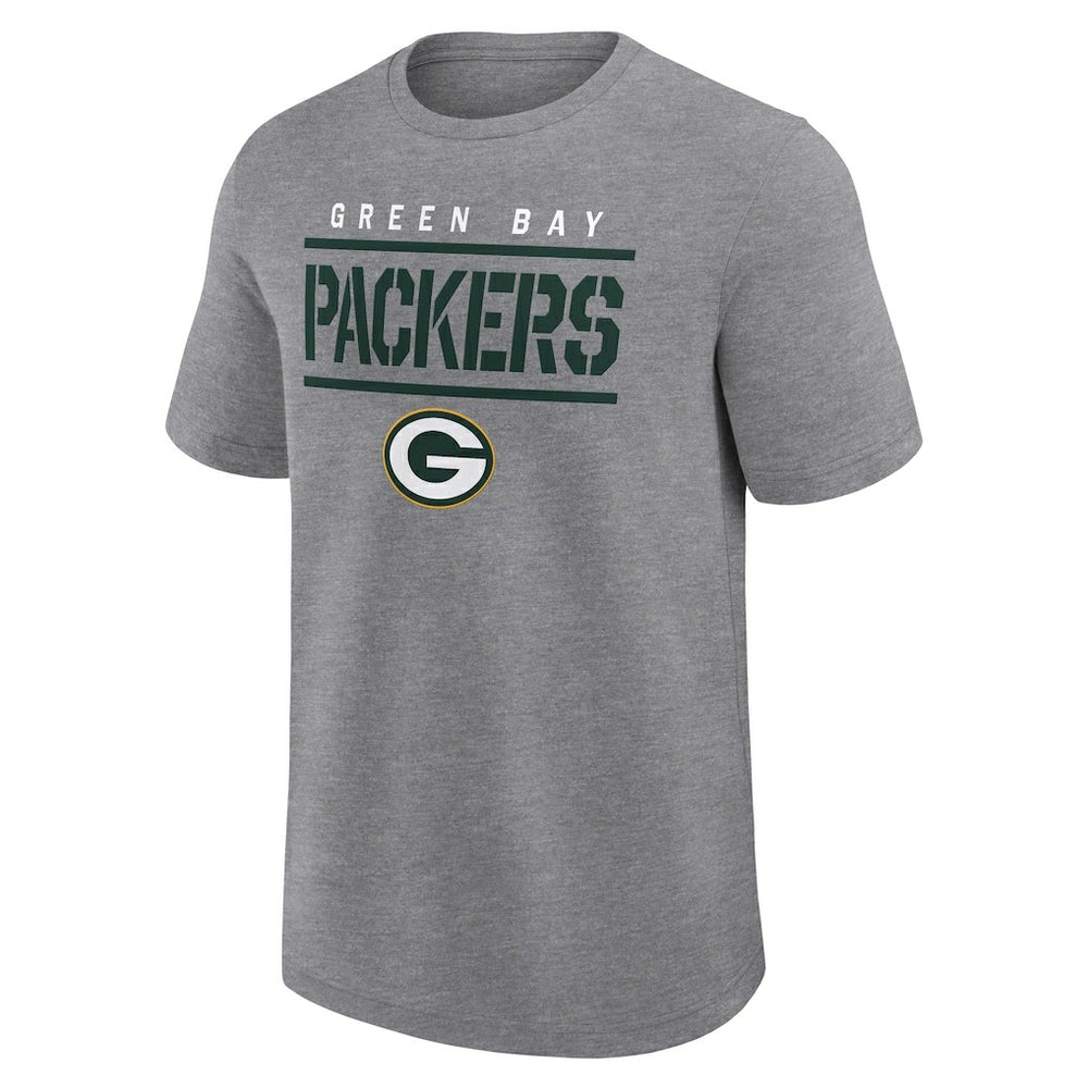 Green Bay Packers Logo Athletic Top Notch T-Shirt Heather Gray | NFL