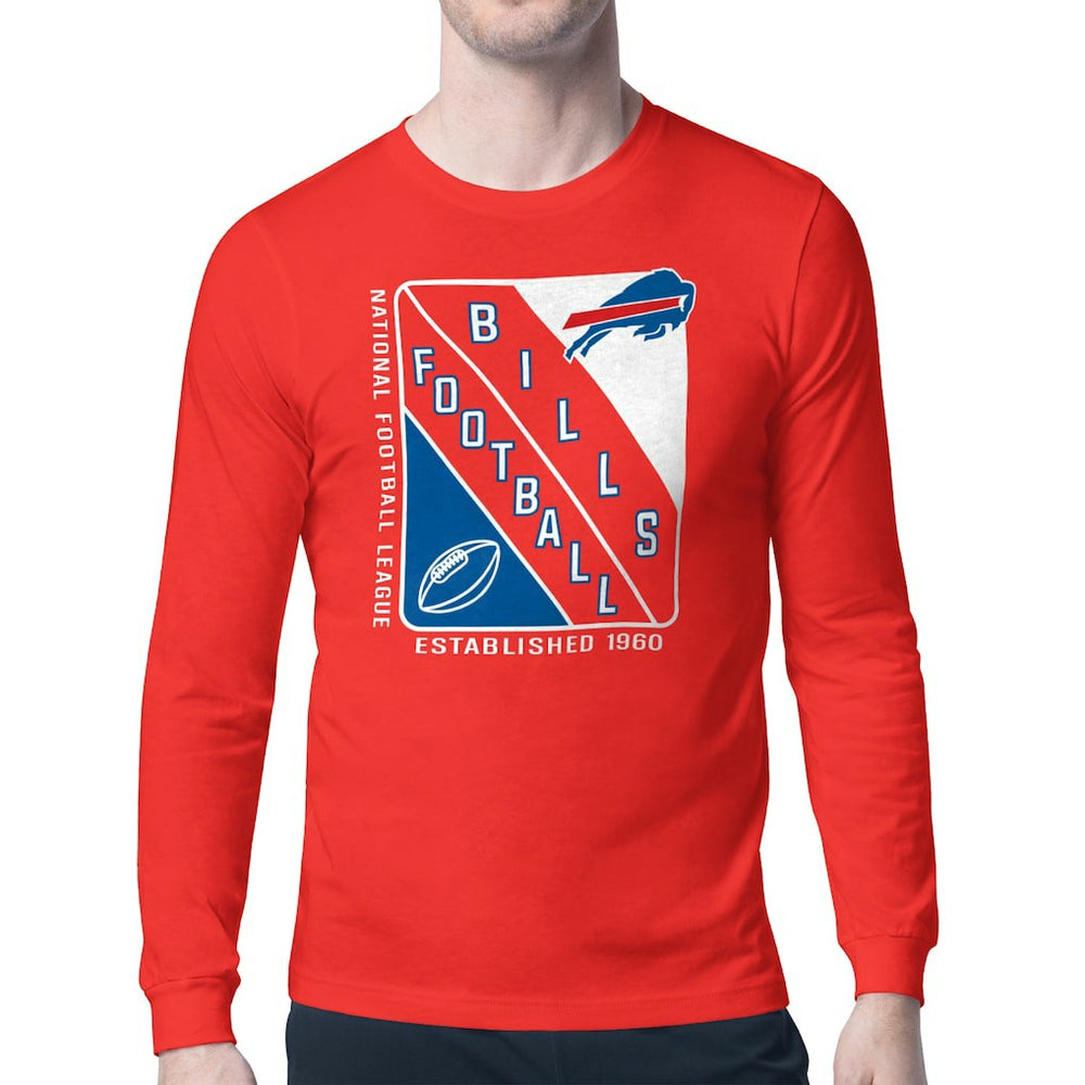 Buffalo Bills Starter Shield Logo Long Sleeve T-Shirt Red | NFL