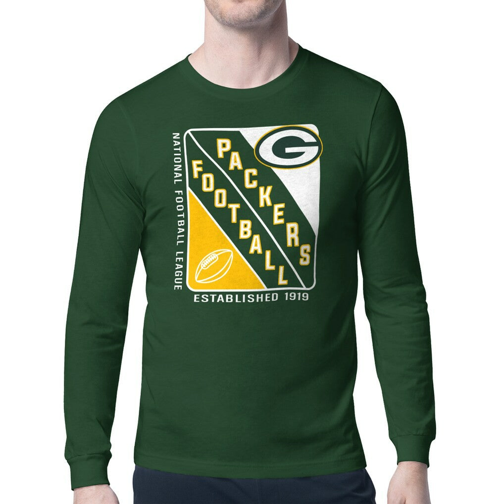 Green Bay Packers Starter Shield Logo Long Sleeve T-Shirt Olive | NFL