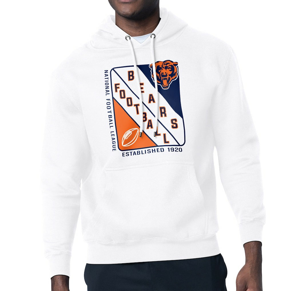 Chicago Bears Starter Shield Logo Pullover Hoodie White | NFL