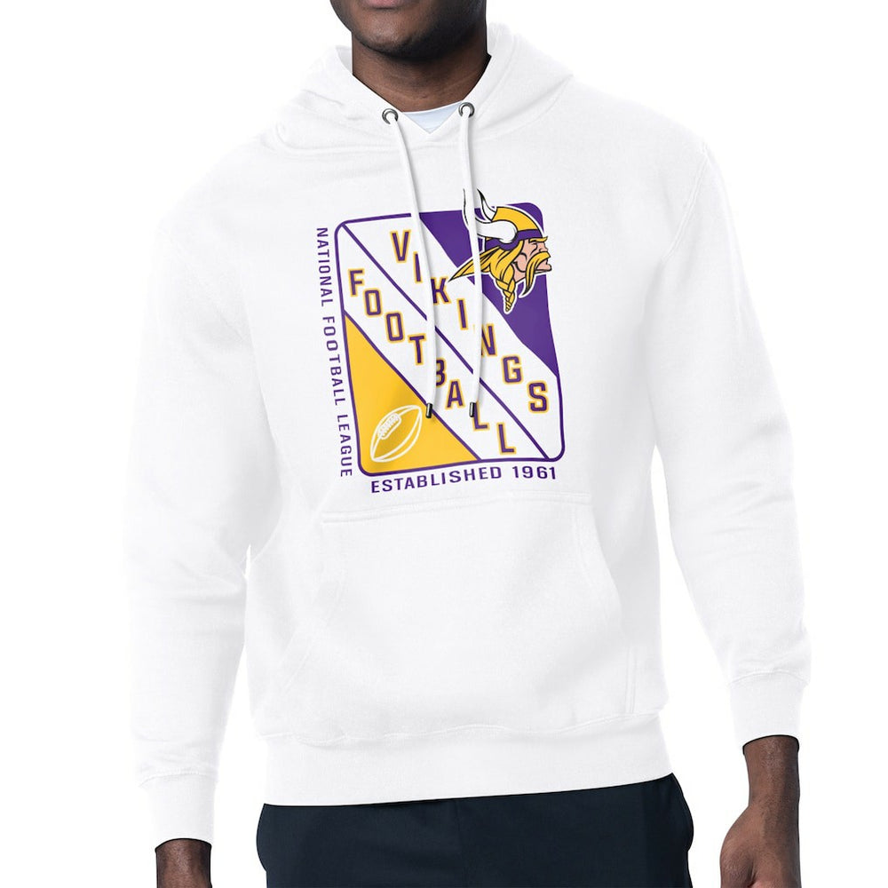 Minnesota Vikings Starter Shield Logo Pullover Hoodie White | NFL
