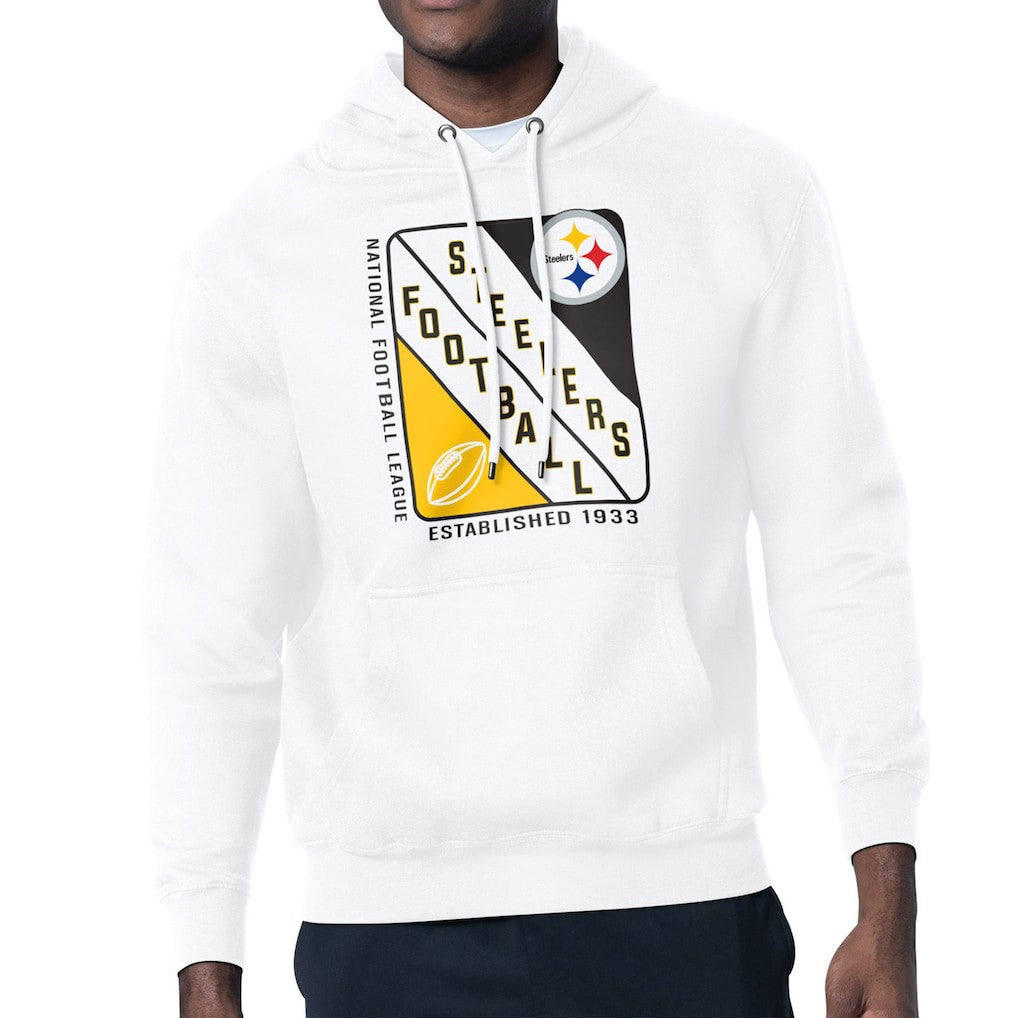 Pittsburgh Steelers Starter Shield Logo Pullover Hoodie White | NFL