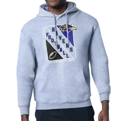 Baltimore Ravens Starter Shield Logo Pullover Hoodie Heather Gray | NFL