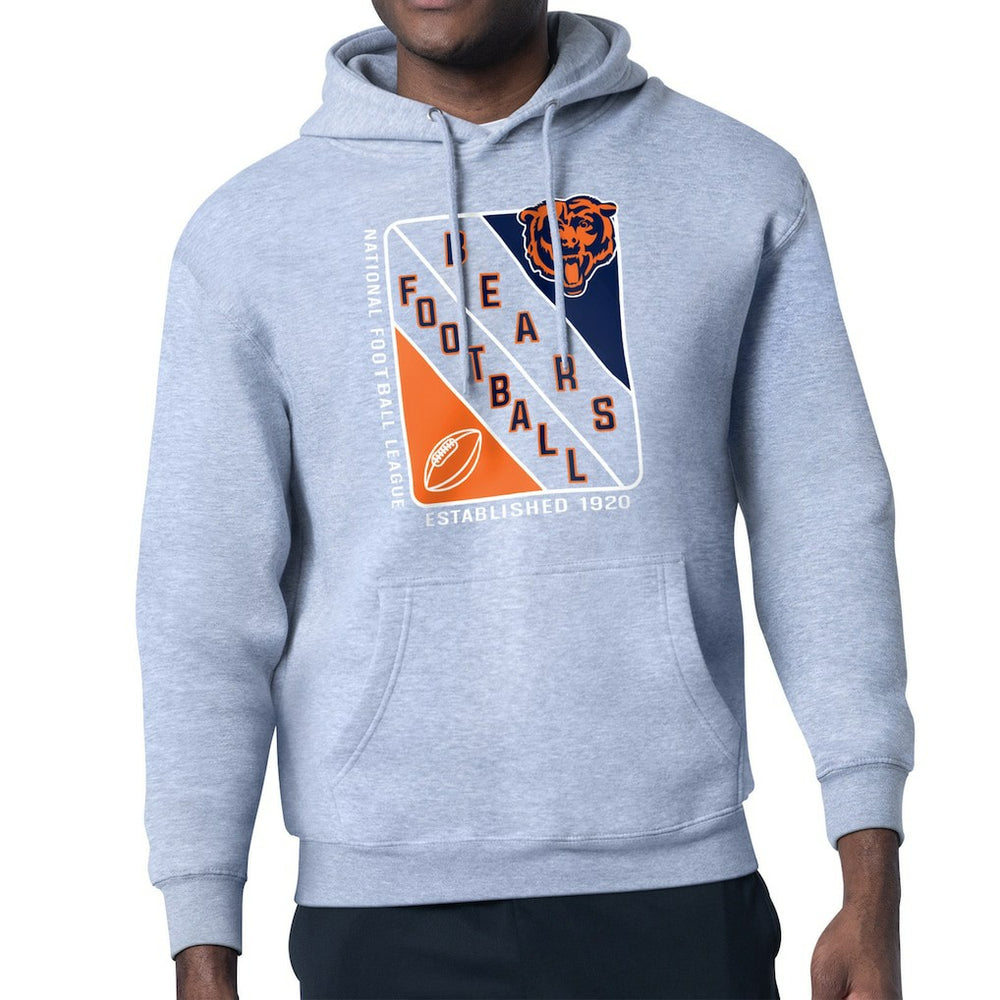 Chicago Bears Starter Shield Logo Pullover Hoodie Heather Gray | NFL