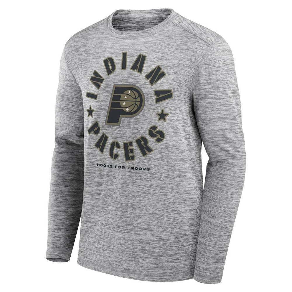 Indiana Pacers NBA Hoops for Troops Long Sleeve T-Shirt Heather Gray - NBA