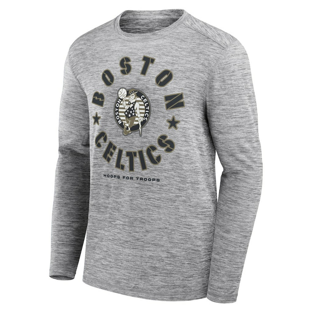 Boston Celtics NBA Hoops for Troops Long Sleeve T-Shirt Heather Gray - NBA
