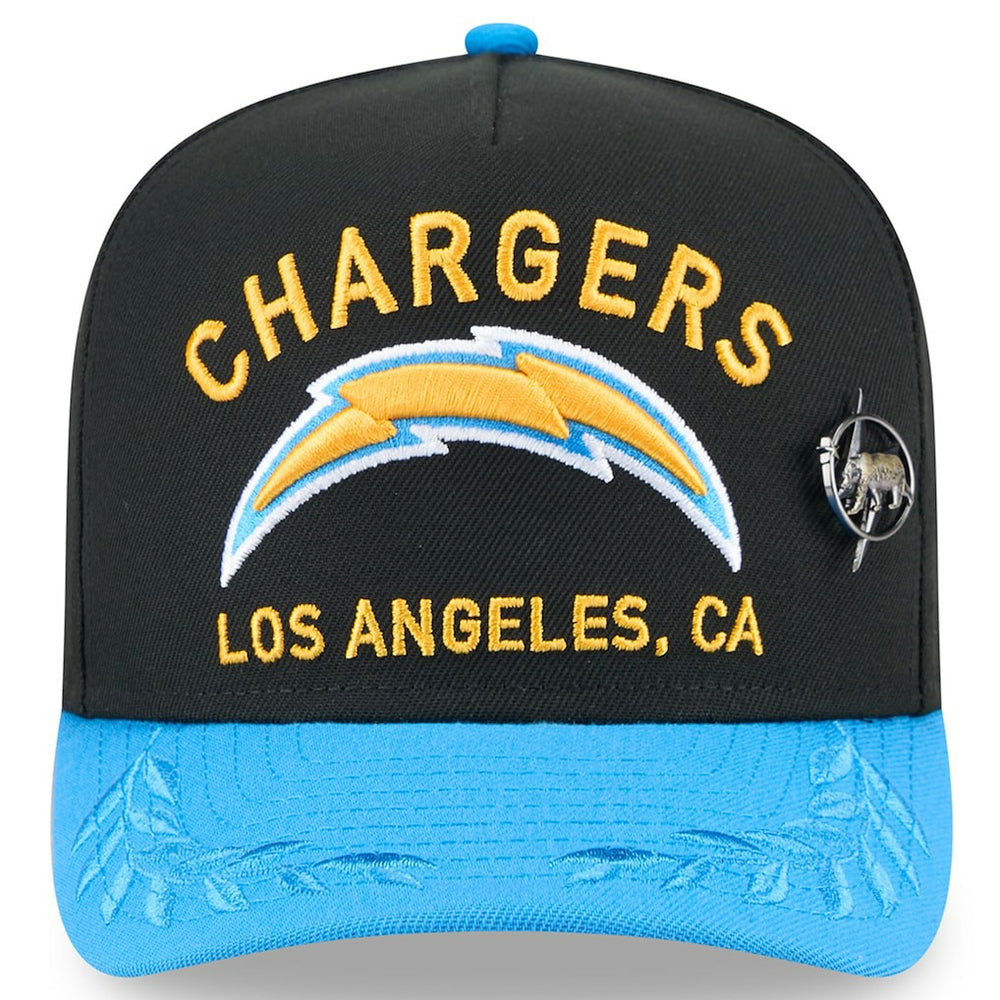 Los Angeles Chargers New Era 2025 NFL Draft On Stage A-Frame 59FIFTY Fitted Hat Black/Powder Blue | NFL